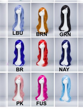 18 Inch Women Side Bangs Long Curly Hair Cosplay/Mannequin Wig